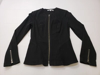 Chaqueta Blazer Donna Degnan Mujer Manga Larga Cremallera Completa Denim Negra Talla 0 Foto 1 de 4