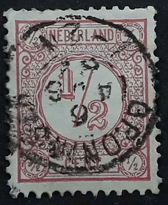 1881 Netherlands 1/2c rose Numeral stamp Groningen cds - Picture 1 of 2
