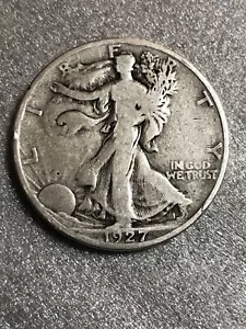 1927-S WALKING LIBERTY SILBER HALF DOLLAR BESSERES DATUM MÜNZE KOSTENLOSER VERSAND - Bild 1 von 3