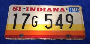 1981 Indiana License Plate, 17G 549 - Picture 1 of 2