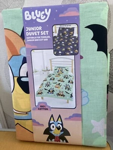 BLUEY HALLOWEEN REVERSIBLE DUVET COVER SET COTBED, TODDLER BED JUNIOR BED BNIW - Picture 1 of 16