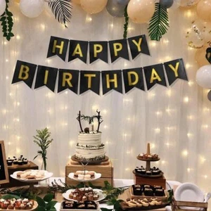 Happy Birthday Banner Reusable Bunting Colorful Backdrop Decoration Birthday ... - Picture 1 of 5