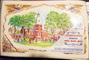 3 Bicentennial Vinyl Place mats Independence Hall, Philadelphia - Plastichrome - Picture 1 of 5