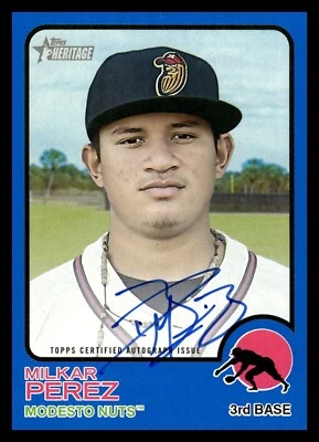 2022 Topps Heritage Minor League Edition - Real One Autographs Milkar Perez #/99 - Image 1 of 2