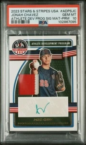 PSA 10 2023 Stars and Stripes Baseball JONAH CHAVEZ Patch Auto /25 USA - Picture 1 of 3