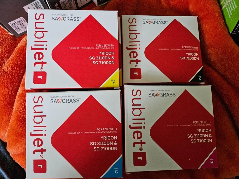 Sawgrass Sublijet Ricoh 7100DN  Sublimation Ink Cartridges All Colours Vat inc - Image 1 of 1