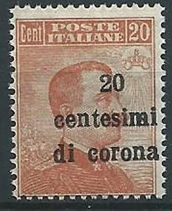 1919 TRENTO E TRIESTE EFFIGIE 20 CENT VARIETà SOPRASTAMPA MNH ** - ED747-8 - Imagen 1 de 1