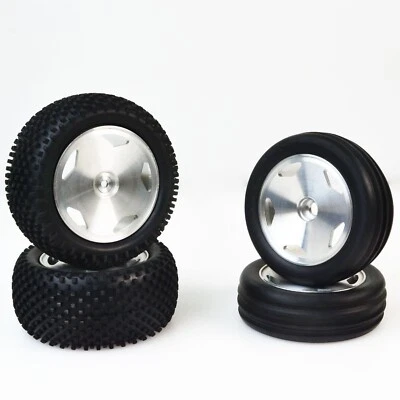 Llantas traseras delanteras de aluminio tipo neumáticos neumáticos para Tamiya DT02 / DT03/DT03T arriba Foto 1 de 4