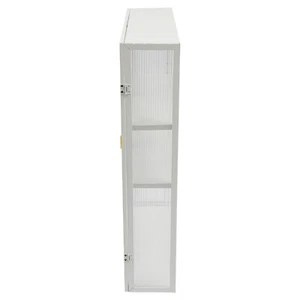 Metal Wall Cabinet, 3-Tier Wall Mounted Storage Cabinet, Modern Storage Cabinet  - Picture 1 of 42