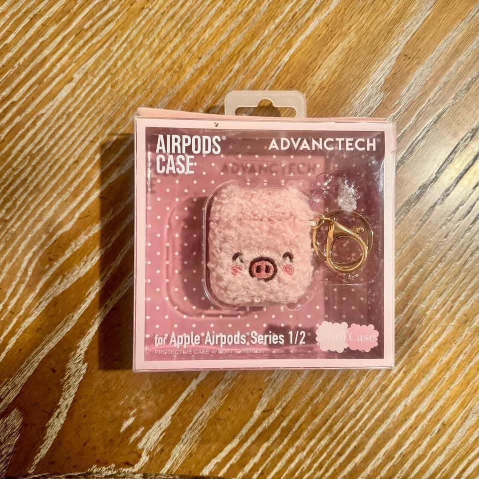 Estuche Advanctech AirPods serie 1/2 cerdo de peluche  Foto 1 de 2