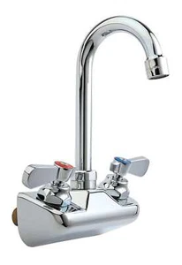 Kratos Commercial Wall-Mounted Kitchen Faucet with 3-1/2" Gooseneck Spout and 4" - Picture 1 of 2