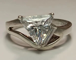 Vintage Sterling Silver And Cz (DQ Diamonique Quality) Ring Size 7 - Picture 1 of 6