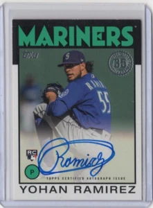 YOHAN RAMIREZ MLB Mariners 2021 Topps 1986 Design RC Auto #86B-YR Card - Picture 1 of 2