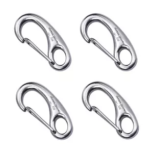 Paquete de 4 clips de ganchos de bandera de 1,93" para cuerda de asta de bandera de acero inoxidable grado marino - Imagen 1 de 8