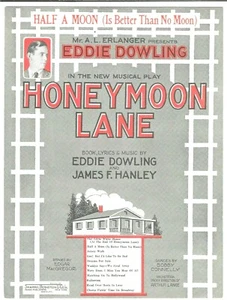 HALF A MOON IS BETTER THAN NO MOON from HONEYMOON LANE Broadway Sheet Music 1926 - Picture 1 of 5