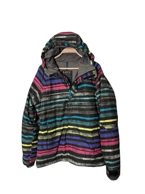 Casaco de inverno Burton Dryride jaqueta de snowboard tamanho grande listra preta esqui - Imagem 1 de 3