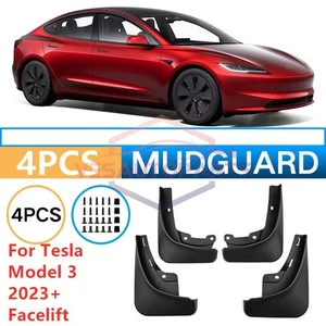 4X Mudguard Splash Fender Guards Mud Flaps For Tesla Model 3 2023 2024 Facelift - Picture 1 of 3