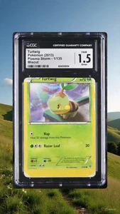 Pokemon MAJOR MISCUT POP 1 TURTWIG Plasma Storm Error Rare PSA Graded 1/1 - Picture 1 of 2