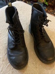 MÄDCHEN DR MARTENS AIR WALK HÜPFENDE SOHLEN STIEFELETTEN/STIEFEL GRÖSSE 4 SEITLICHE REISSVERSCHLÜSSE - Bild 1 von 8
