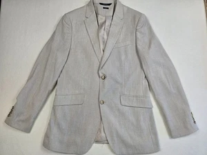 Perry Ellis Slim Fit Stretch Beige Suit Blazer Mens Jacket 40 Regular - Picture 1 of 8