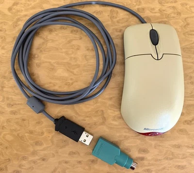 MICROSOFT Wheel Mouse Optical USB und PS/2 PS2  / X08- / VINTAGE RETRO - Bild 1 von 4