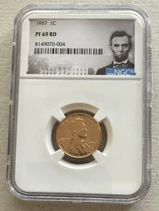 1957 Gem Proof Lincoln Wheat Cent NGC PF-69 RD Portrait - Picture 1 of 4