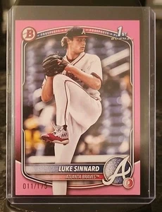 2025 Bowman 1st Luke Sinnard Pink Parallel Paper SP 11/175 Atlanta Braves BP-62 - Picture 1 of 3