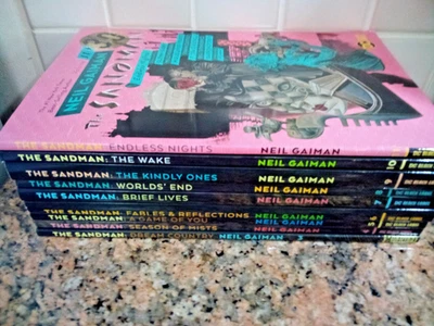 Lot 9 PB Gaiman Sandman Graphics 30th Ann Ed; Vols 3 - 11; DC Vertigo/Black Lab - Image 1 of 4