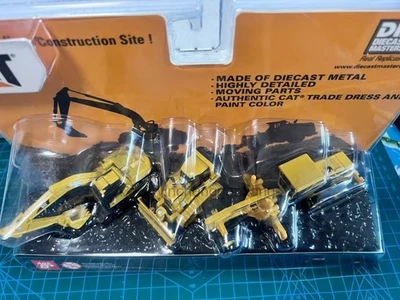 1/87 DM Carter CAT Excavator Bulldozer Grader Three Alloy Engineering Vehicle Mo - Image 1 of 4