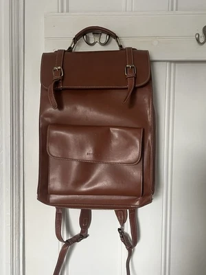 ECOSUSI Vegan Leather Backpack Vintage Brown Orange Book Bag for 14 Inch Laptop - Image 1 of 4