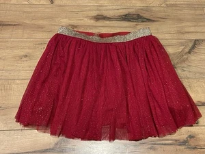 Isaac Mizrahi Girls Red with Gold Sparkle Chiffon Tutu Skirt Size Large (6x) - Picture 1 of 7