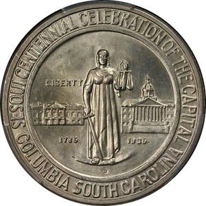 1936-D Columbia Commem Half Dollar PCGS MS67 Great Eye Appeal Strong Strike - Picture 1 of 4