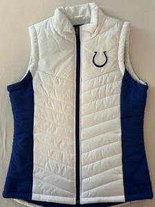 NFL Indianapolis Colts Women's Puffer Vest Small White And Blue - Picture 1 of 6