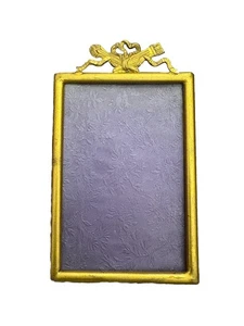 "Marco de fotos dorado de latón victoriano de colección Royal Manufacturing Co. arco dorado 2,75x4""" - Imagen 1 de 10