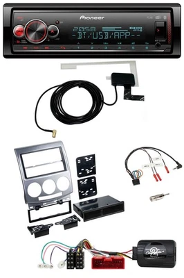 Pioneer Bluetooth DAB USB Lenkrad Autoradio für Mazda 5 CR 2005-2010 silber - Bild 1 von 4