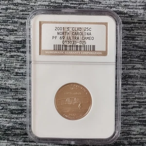 2001-S Proof Clad North Carolina Statehood Quarter NGC PF69 Ultra Cameo - Picture 1 of 2