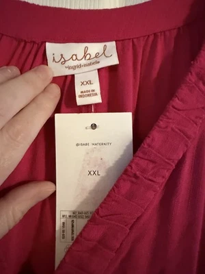 Vestido de maternidad Isabel Ingrid rosa magenta para mujer corbata de rayón talla XXL Foto 1 de 3