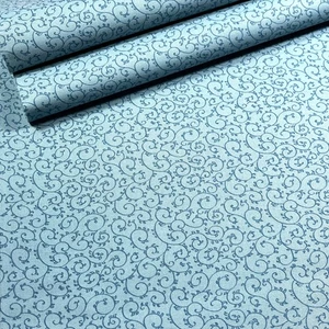 Connecting Threads Indigo Patchwork 6180 Ink Scrolls Steel Blue BY THE 1/2 YARD - Picture 1 of 7