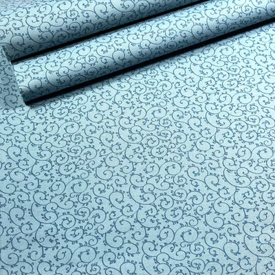 Connecting Threads Indigo Patchwork 6180 Ink Scrolls Steel Blue BY THE 1/2 YARD - Image 1 of 4