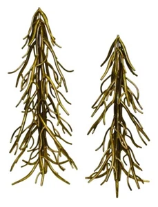 Luxe Gold Metall Tischplatte Zweige Baum Set 2 Elegant Statue Figur Weihnachten Urlaub - Bild 1 von 1