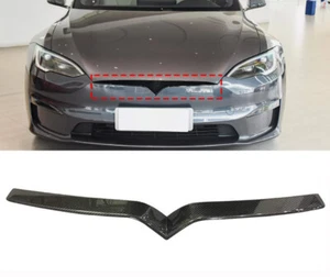 Carbon Fiber Front Central Grille Cover Trim Molding For Tesla Model S 2017-2020 - Picture 1 of 8