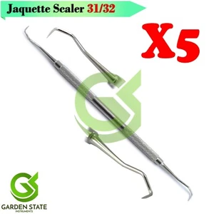 5Pc Jaquette Scaler 31/32 Anterior Calculus Remover Plaque Dental Tarter Scraper - Picture 1 of 2