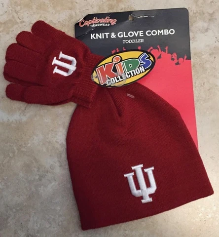 NCAA INDIANA HOOSIERS, Toddler Knit beanie & Glove Combo Cover