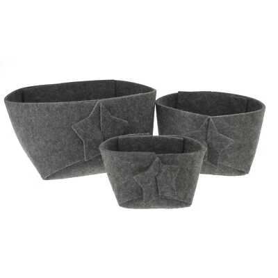 3er Set Filzkörbe Filzschale Geschenkverpackung Grau Weihnachten Korb Schale - Bild 1 von 4
