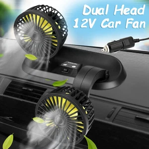 12V Doppellüfter Auto Ventilator KFZ PKW Auto Lüfter Schreibtischlüfter 2 Gang - Bild 1 von 12