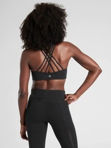Reggiseno collo alto ATHLETA A-C iper focalizzato, nuovo senza etichette, XS, nero - Foto 1 di 2