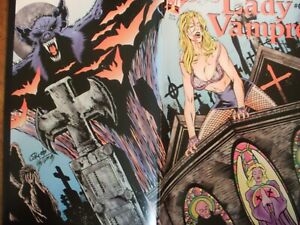 Bande dessinée VF NOIR OUT : LADY VAMPRE #0 (1995) couverture enveloppante de cimetière vampire