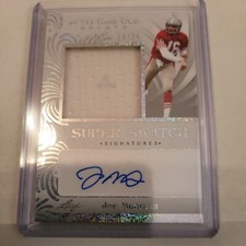 2022 JOE MONTANA LEAF IN THE GAME USED SUPER SWATCH JERSEY AUTO 23/25!! DIRTY!! 