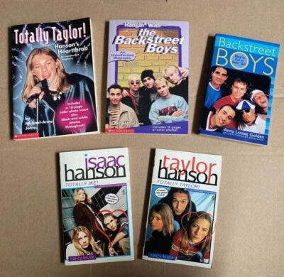 Hanson & Backstreet Boys Teen Bio Book Lot (5) 90s Scholastic Unauthorized - Image 1 of 2