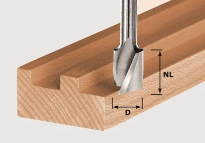 FESTOOL Spiralnutfräser HS mit Grundschneide 8 mm Schaft ⌀ 6 - 20 mm zu Oberfr - Bild 1 von 2